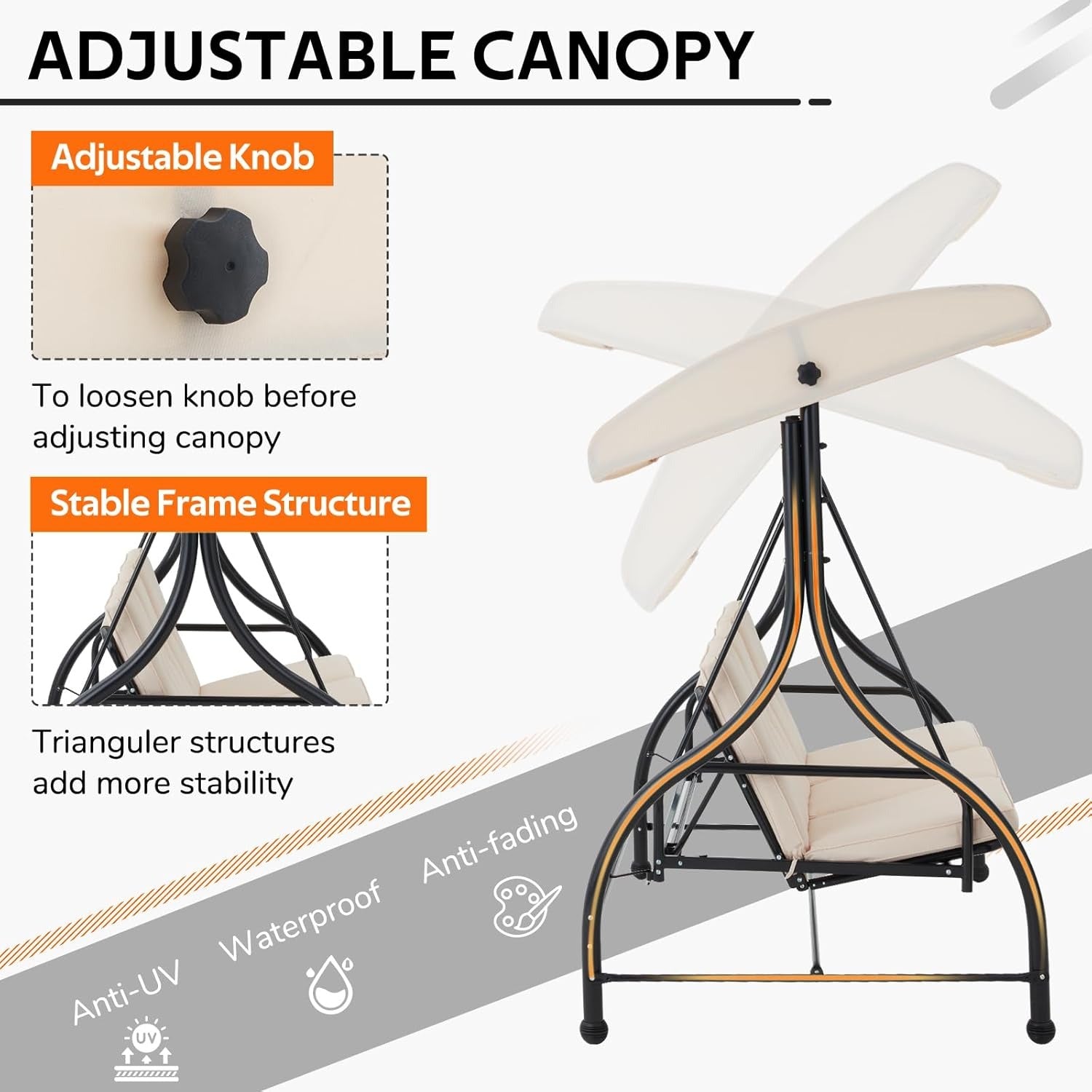 YODOLLA Outdoor Patio Swing Cushions