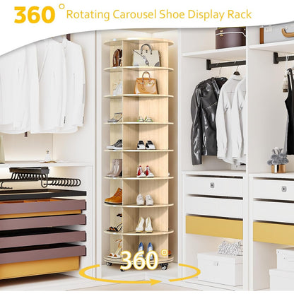 YODOLLA 8 Tier Rotating Shoe Rack, Shoe Tower Organizer