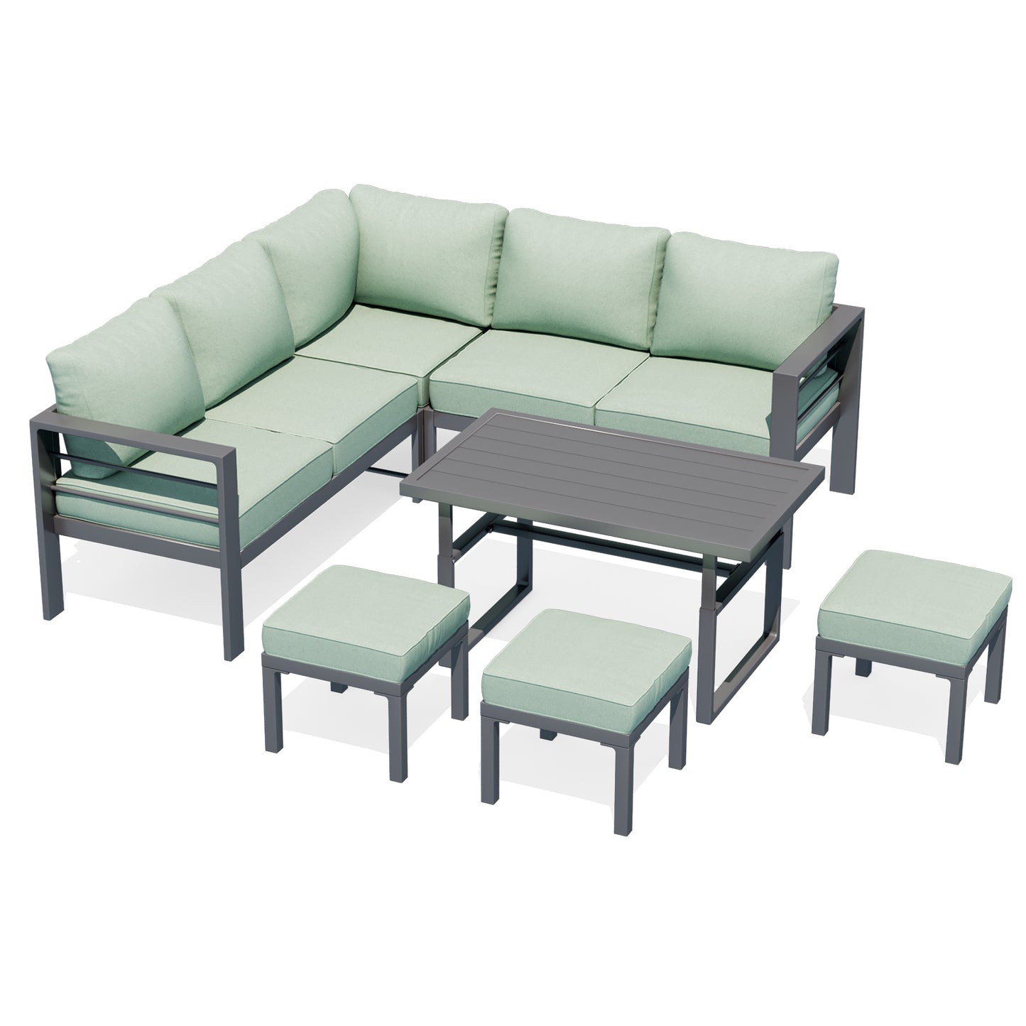YODOLLA Outdoor Conversation Table and Chair Sets for Lawn Furniture Set, Green