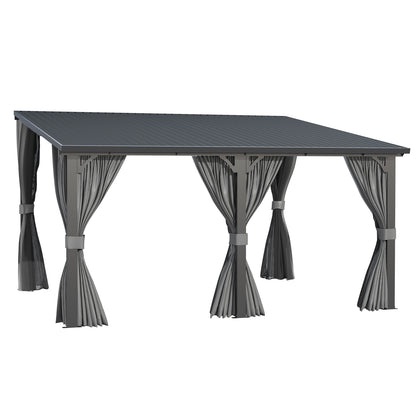 YODOLLA 12' x 14' Outdoor Hardtop Metal Gazebo for Patio Galvanized Steel Pergolas