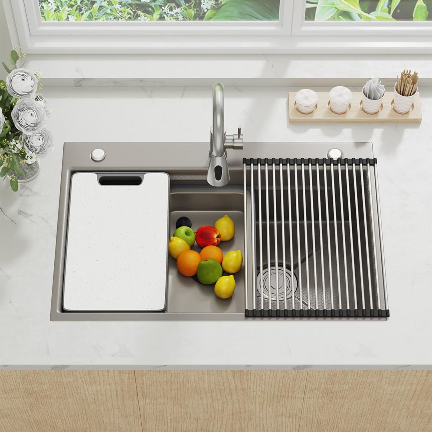 YODOLLA 33x22 Inch Drop-in/Topmount Kitchen Sink