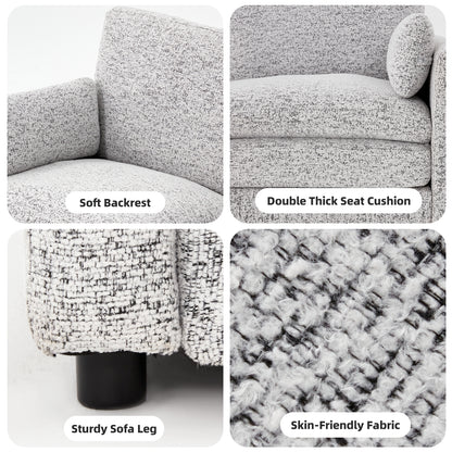 YODOLLA 89" Chenille Sofa, 3-Seater, 2 Removable Pillows, Gray