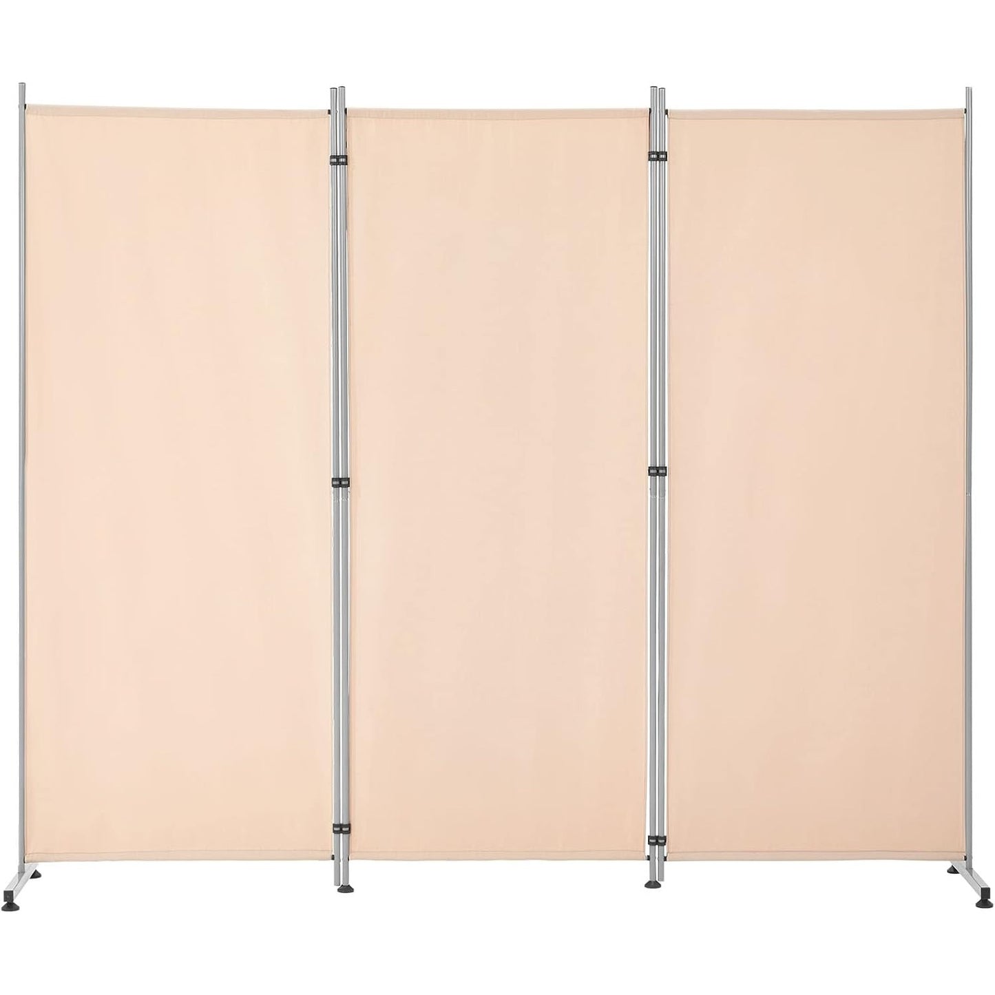 YODOLLA 4 FT Wall Divider and Folding Privacy Screens, Beige
