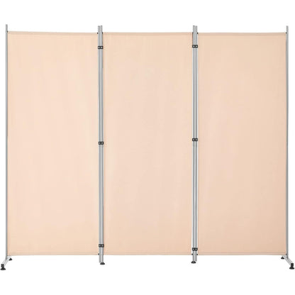 YODOLLA 4 FT Wall Divider and Folding Privacy Screens, Beige