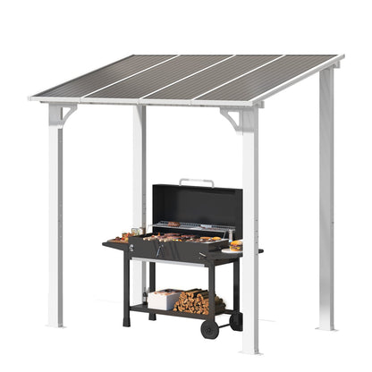 YODOLLA 8' x 5' Wall Mounted Gazebos Pergola, White