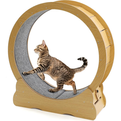 YODOLLA 35.8'' Cat Wheel for Indoor Cats, Natural