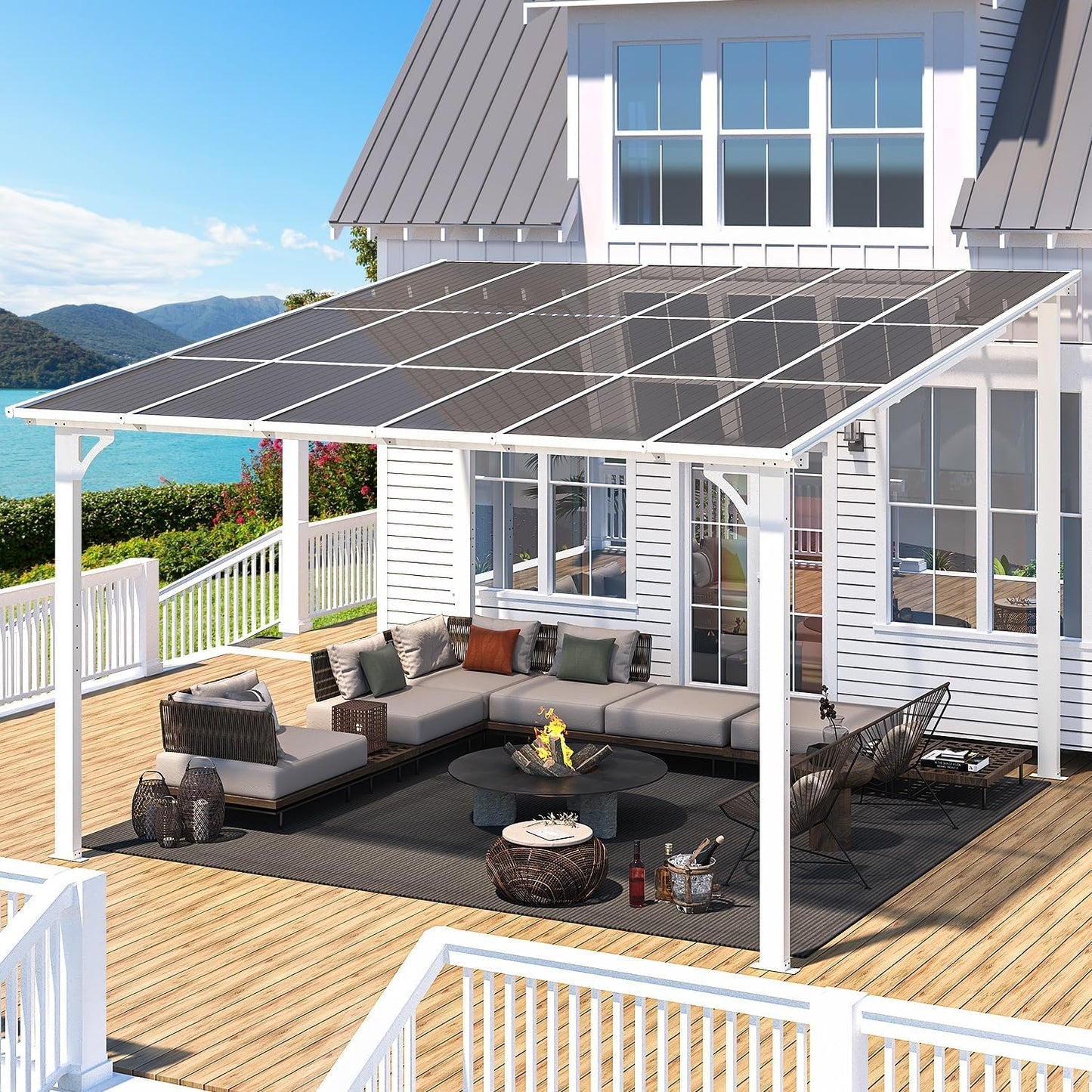 YODOLLA 12' x 12' Large Outdoor Wall Mounted Gazebos