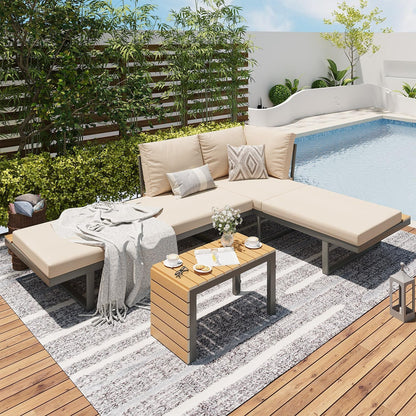 YODOLLA 4 Piece Metal Patio Furniture Set