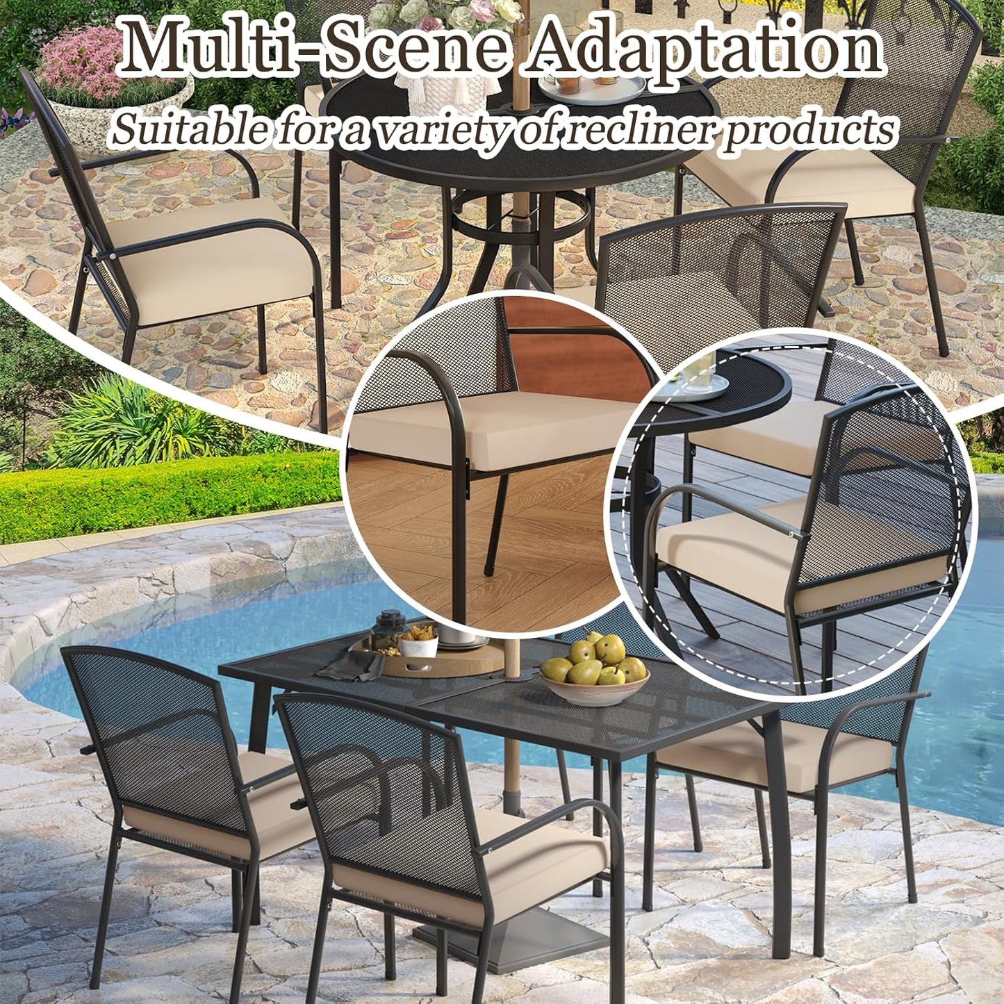 YODOLLA Outdoor Chair Cushions 19 x 19 x 3 Inch Seat Cushions for Patio Furniture