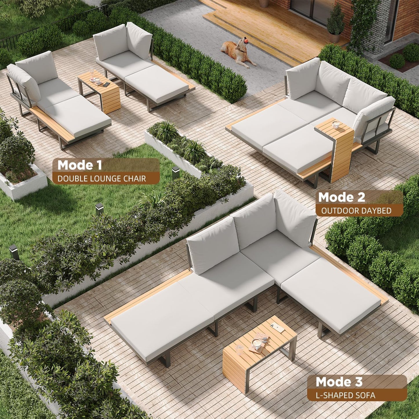 YODOLLA 4 Piece Metal Patio Furniture Set