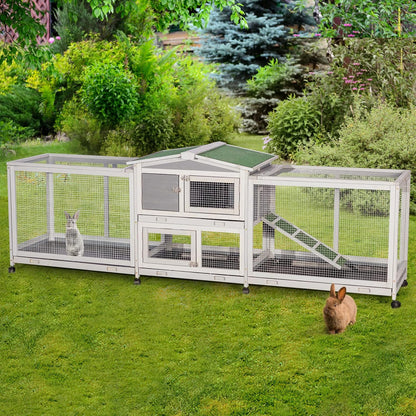 YODOLLA Rabbit Hutch 94.5'' Rabbit Hutch with 8 Wheels