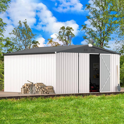 YODOLLA Shed 12' x 12' Storage Shed, White