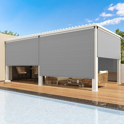 YODOLLA Outdoor Roller Shade, Sun Shade Cover Canopy with 99% UV Protection, Gray