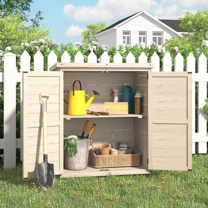 YODOLLA Outdoor Work Bench Storage Cabinet, Beige