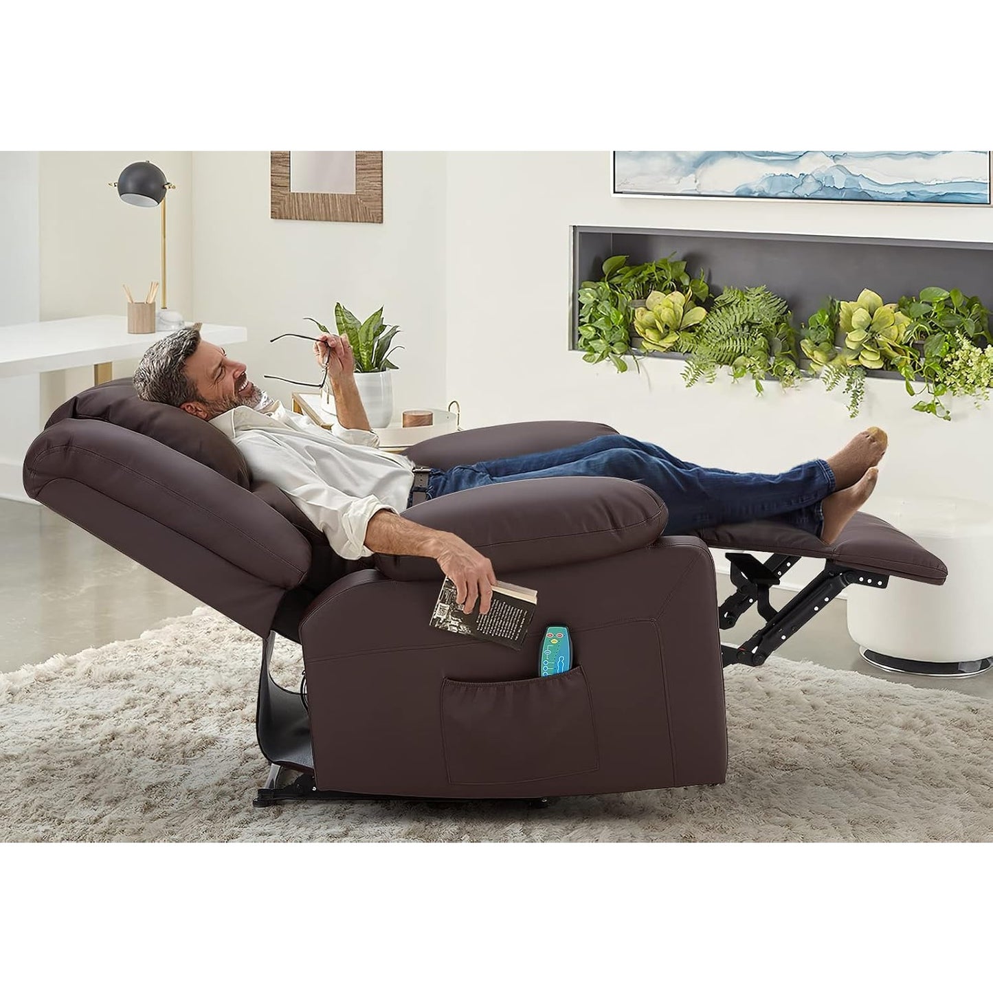 YODOLLA Massage Recliner Chair, Brown