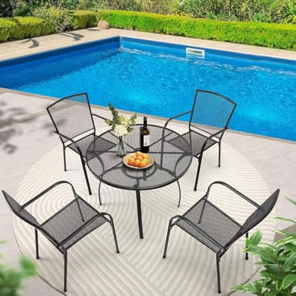 YODOLLA Stackable Patio Dining Chairs Set of 4