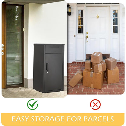 YODOLLA Package Delivery Box for Outside, Black (17" x 16" x 38.3")