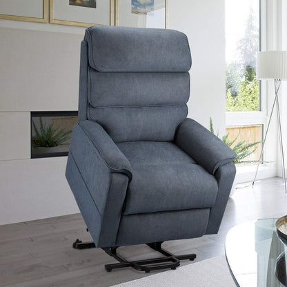 YODOLLA Electric Dual Motor Power Recliner Lift Chair for Elderly, Textile, Blue