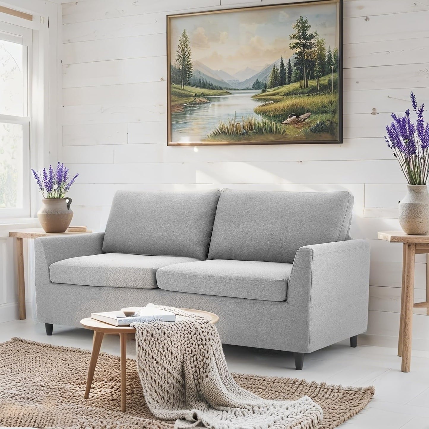 YODOLLA 2 Seater Sofa with Removable Sofa Covers, Morden Love Seat Comfy Couch