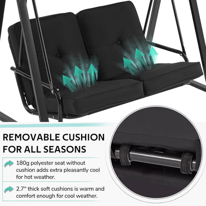 YODOLLA black patio swing