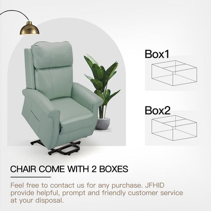 YODOLLA Electric Power Lift Recliner Chair for Elderly, Faux Leather, Mint Green