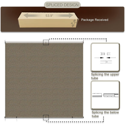 YODOLLA Outdoor UV Protection 8'(W) x 8'(H) Roller Shade, Mocha