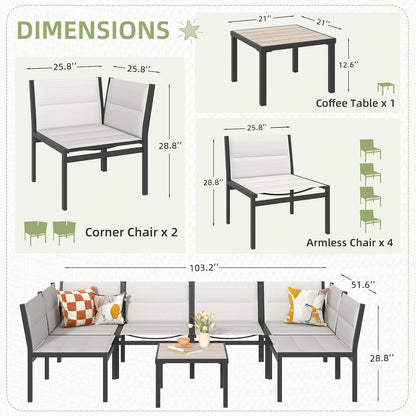 YODOLLA sectional garden furniture set
