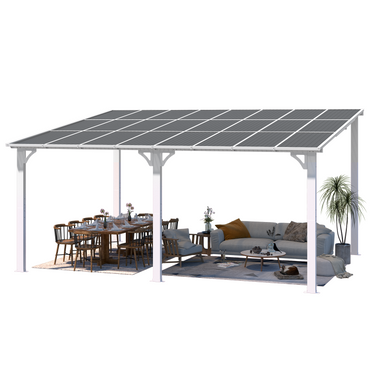 YODOLLA 16'x12' Wall Mounted Gazebos Pergola, White