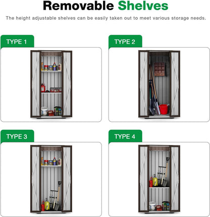 YODOLLA Vertical Garden Storage Shed, Brown