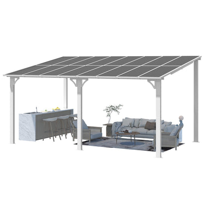 YODOLLA 16'x10' Wall Mounted Gazebos Pergola, White