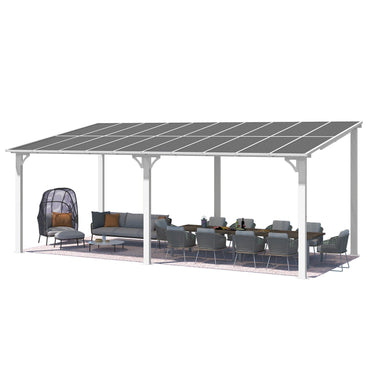 YODOLLA 20'x10' Wall Mounted Gazebos Pergola, White