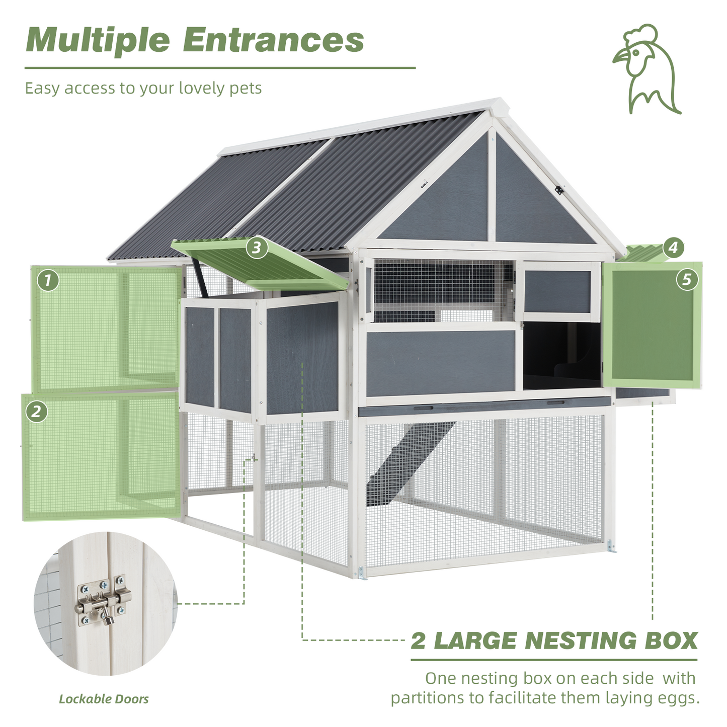 YODOLLA chicken coop with spacious run.