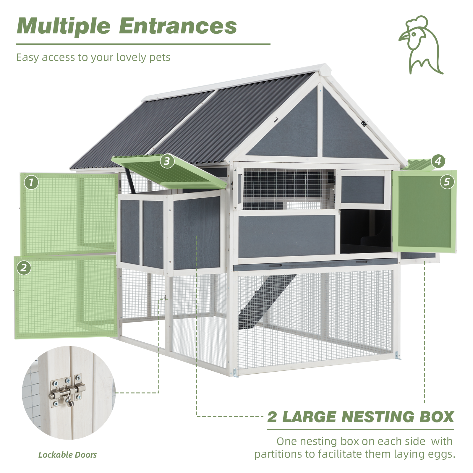 YODOLLA chicken coop with spacious run.