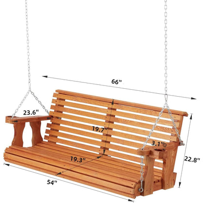YODOLLA wooden bench swing for garden