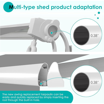 YODOLLA 13x10FT Retractable Awning Replacement Sunshade Canopy