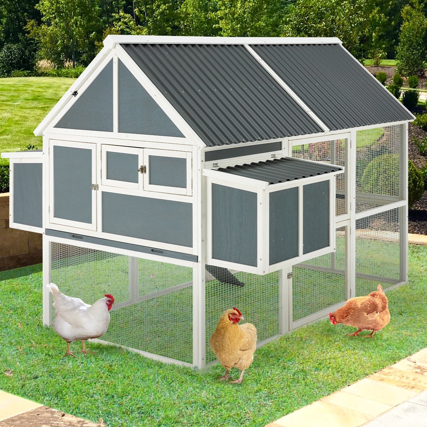 YODOLLA tall chicken coop for 10 chickens.