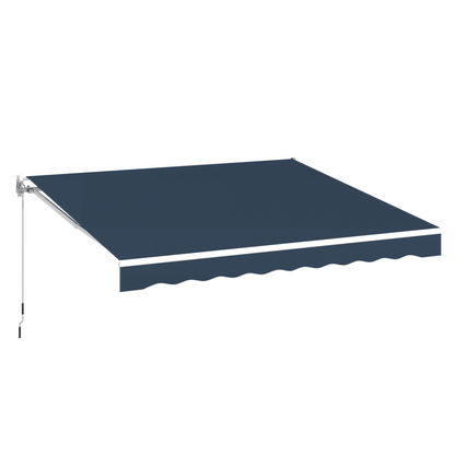 YODOLLA 10x8 retractable patio awning, blue.