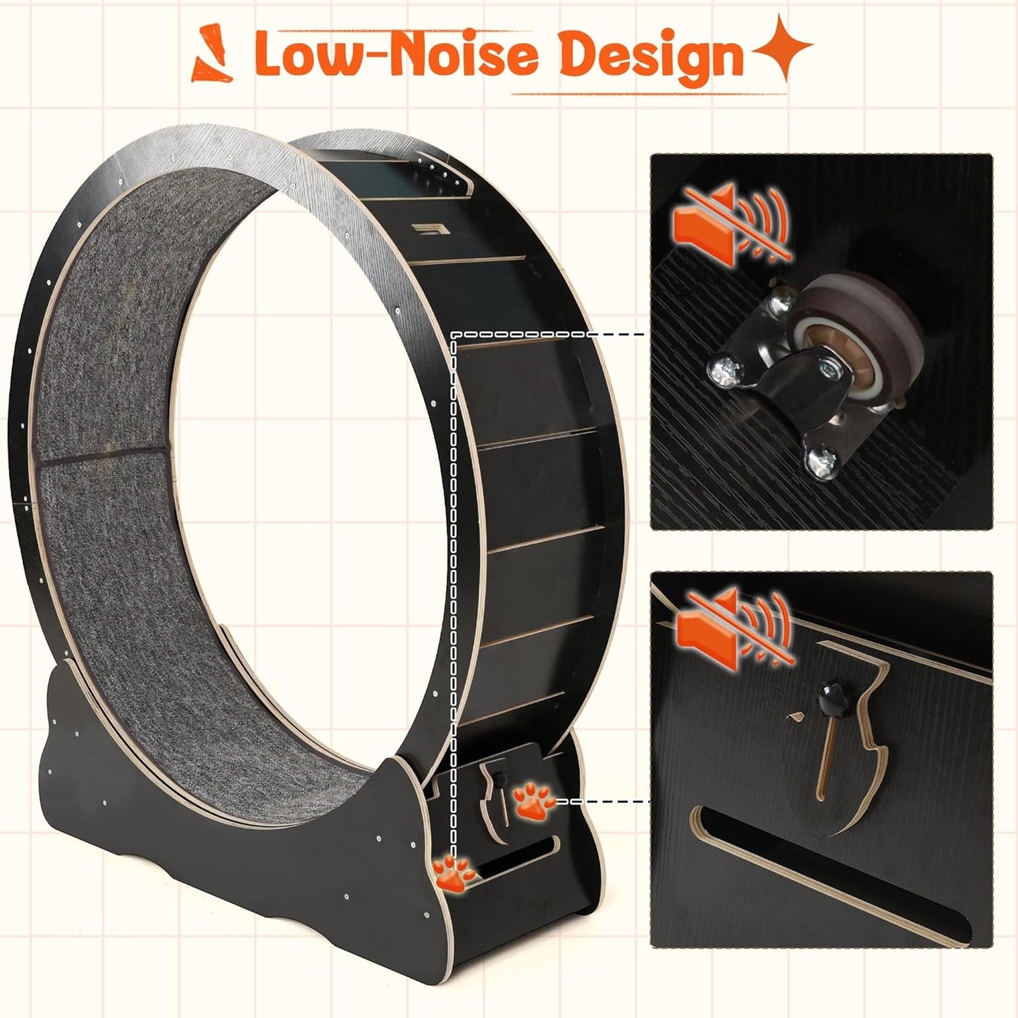 YODOLLA 43.3” Cat Exercise Running Wheel, Black