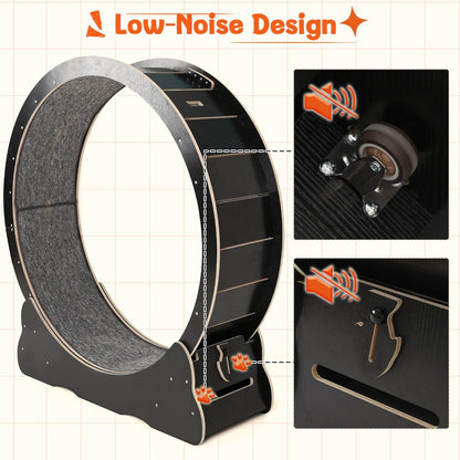 YODOLLA 43.3” Cat Exercise Running Wheel, Black