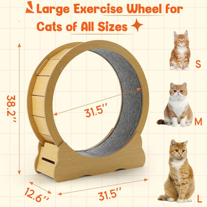 YODOLLA 35.8'' Cat Wheel for Indoor Cats, Natural