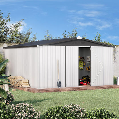 YODOLLA Shed 12' x 12' Storage Shed, White