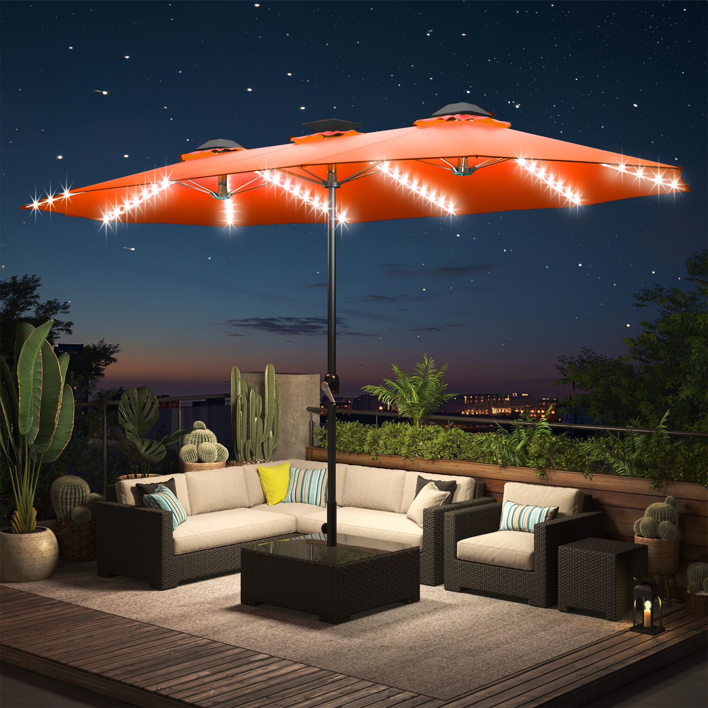 YODOLLA outdoor umbrella with LED lighting