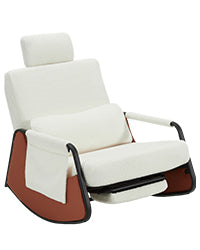 YODOLLA Retractable Gliding Rocking Chair, White Teddy Velvet Farbic