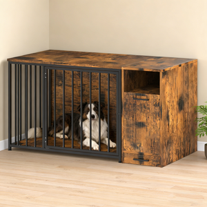 YODOLLA 36 Inch Dog Crate Furniture with Storage Cabinet