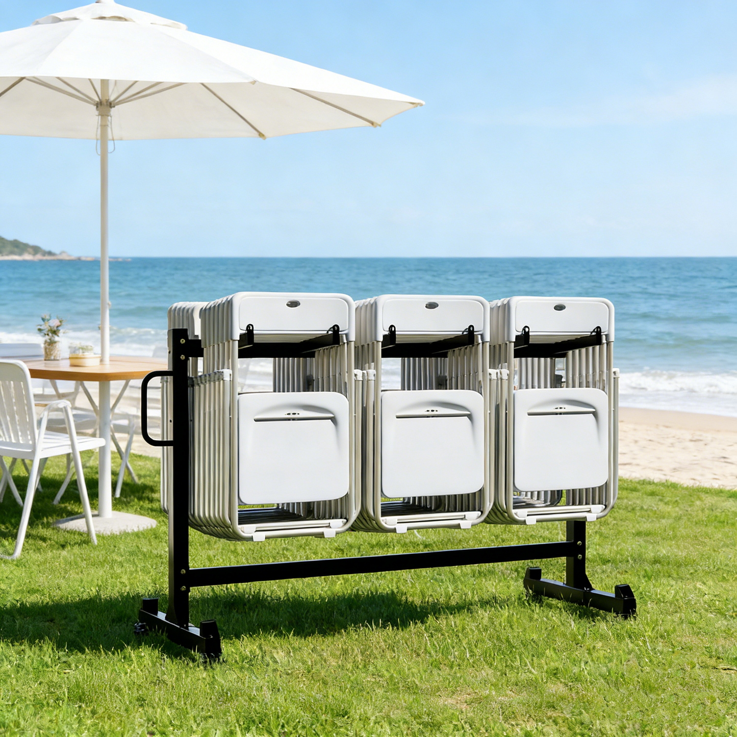 YODOLLA Folding Chair Rack Heavy Duty 540LBS Chair Cart