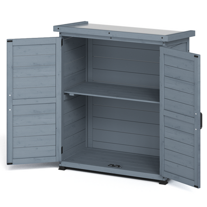 YODOLLA Outdoor Work Bench Storage Cabinet, Gray
