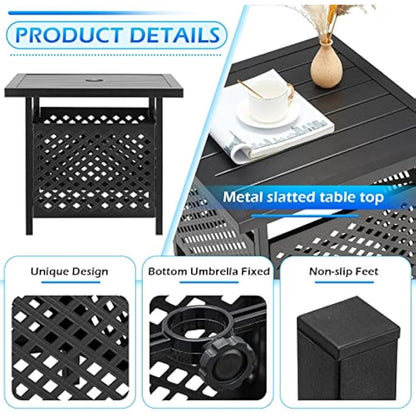 YODOLLA Metal Umbrella Table with 1.58" Hole