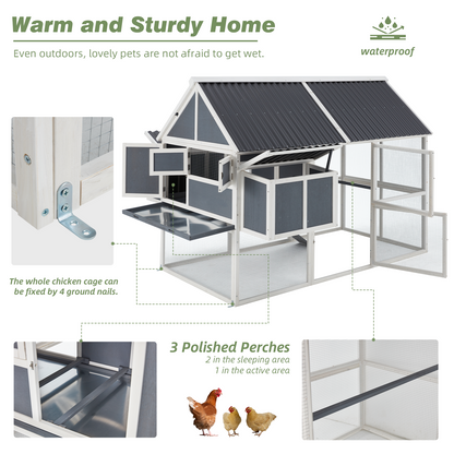 YODOLLA wooden chicken coop with perch.