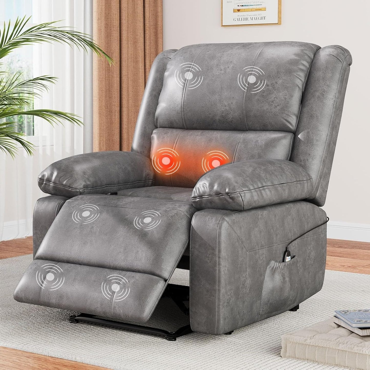 YODOLLA Massage Recliner Chair, Gray