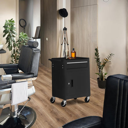 YODOLLA 4-Drawers Heavy Duty Tool Cart with Wheels, Black